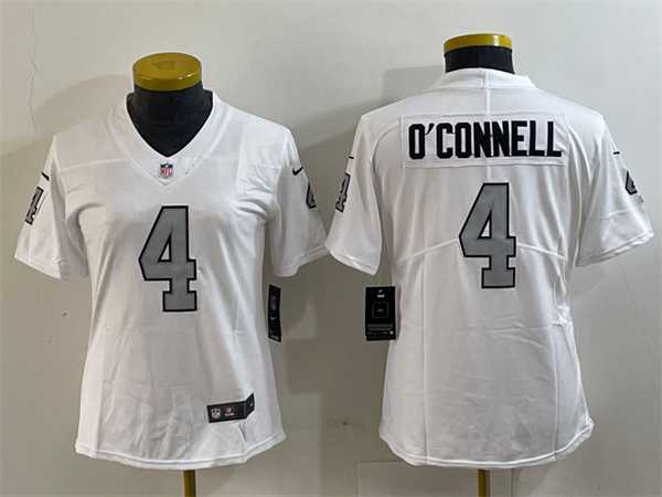 Youth Las Vegas Raiders #4 Aidan O'Connell White Color Rush Limited Football Stitched Jersey-0